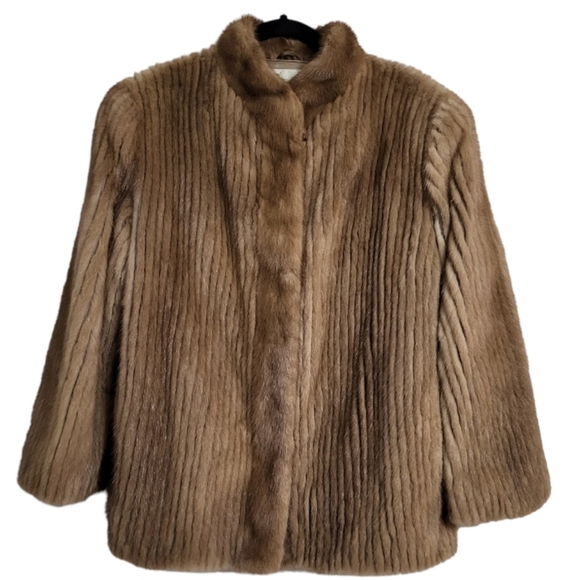 Graggs Wichita Jackets & Coats Vintage Graggs Wichita Light Brown Corded Ranch Mink Fur